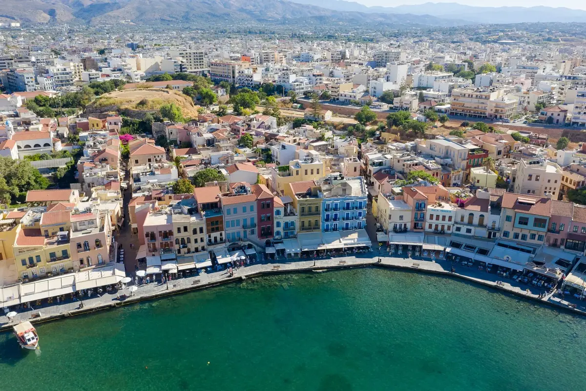 Restaurants in the old town of Chania on Crete, Greece.jpg