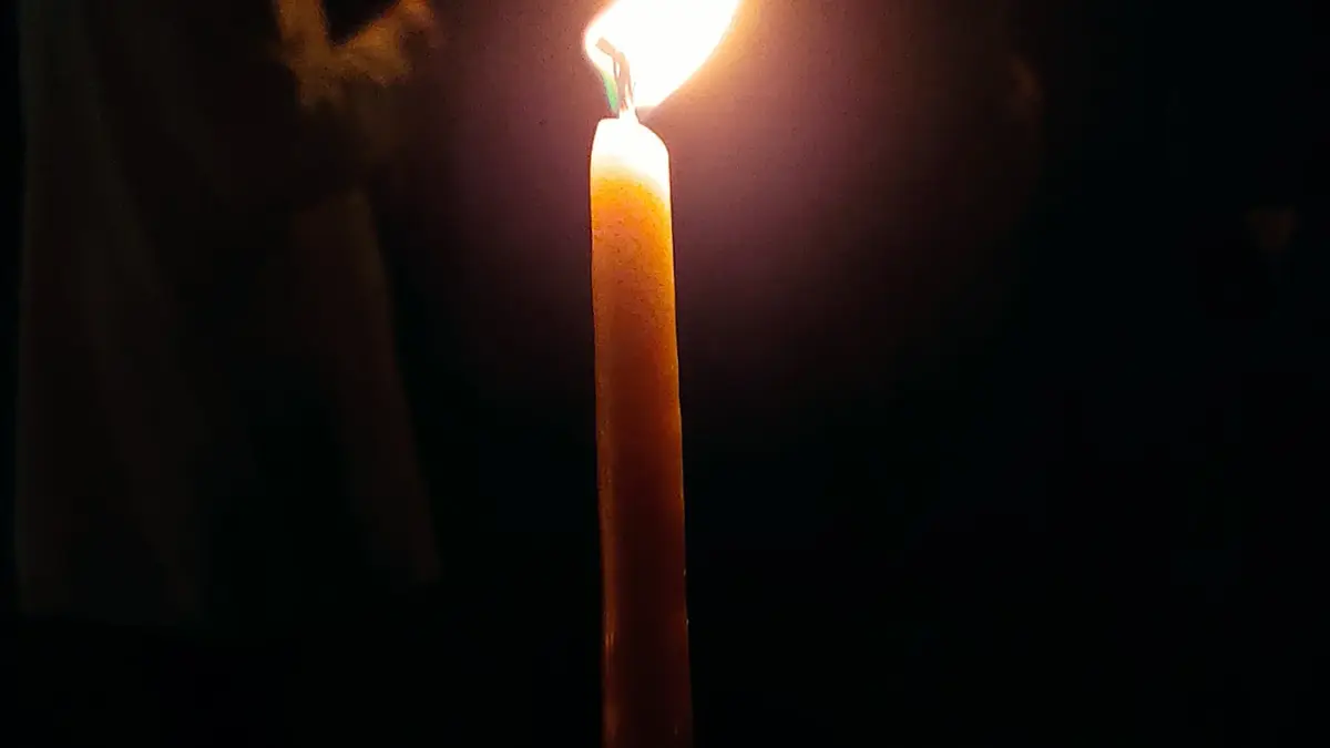 Lit Candle on Easter Sunday Rite