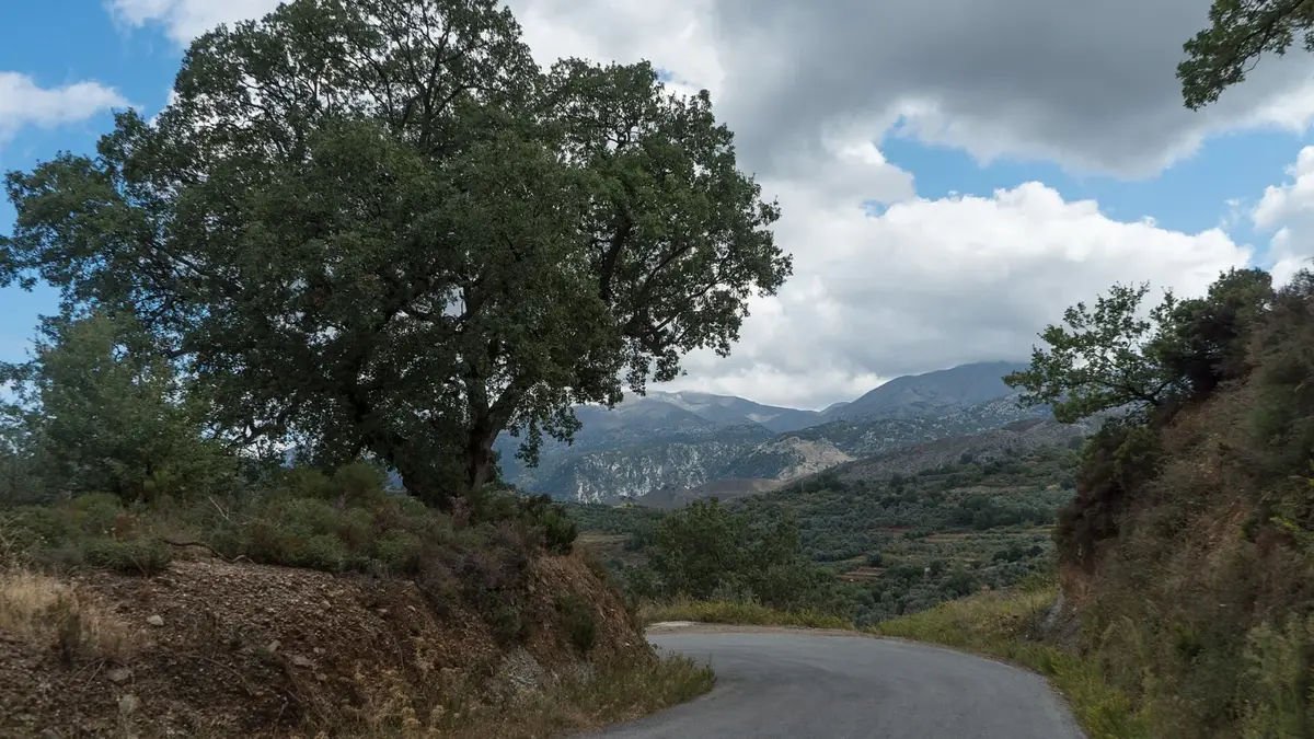 Väg i Chania-regionen på Kreta