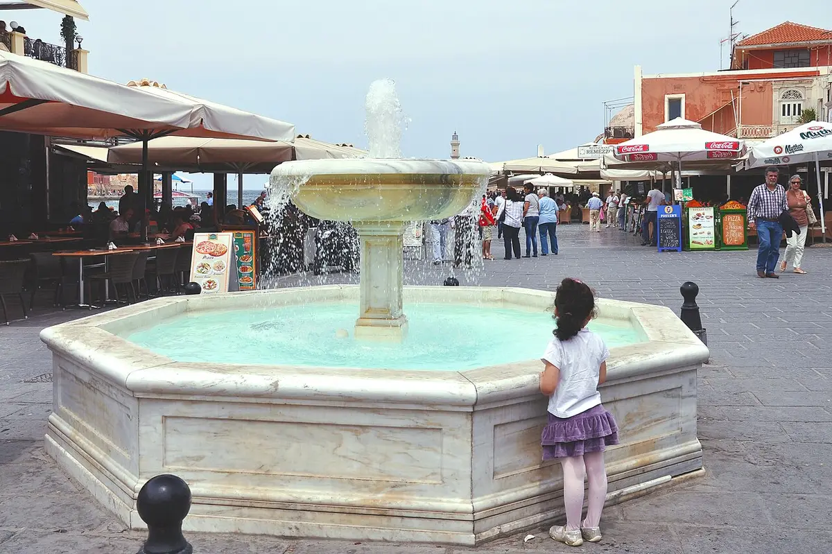 Fontän i Chania på Kreta