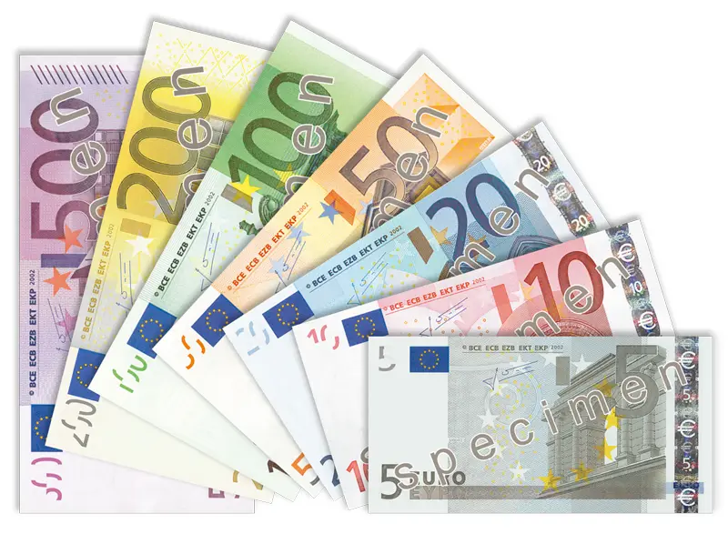 Eurosedlar som används i Grekland